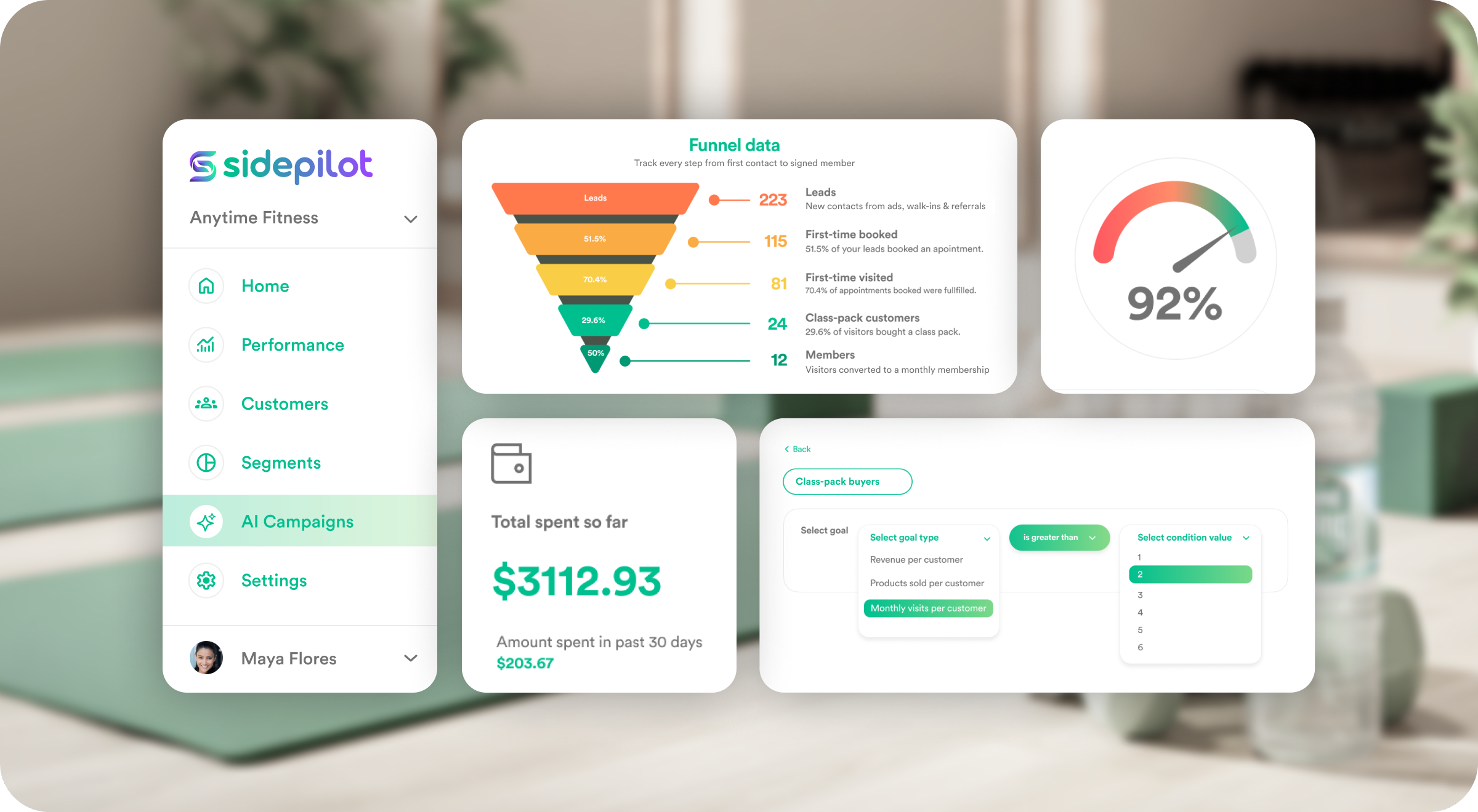 SidePilot — AI-powered front office platform for gyms and wellness studios